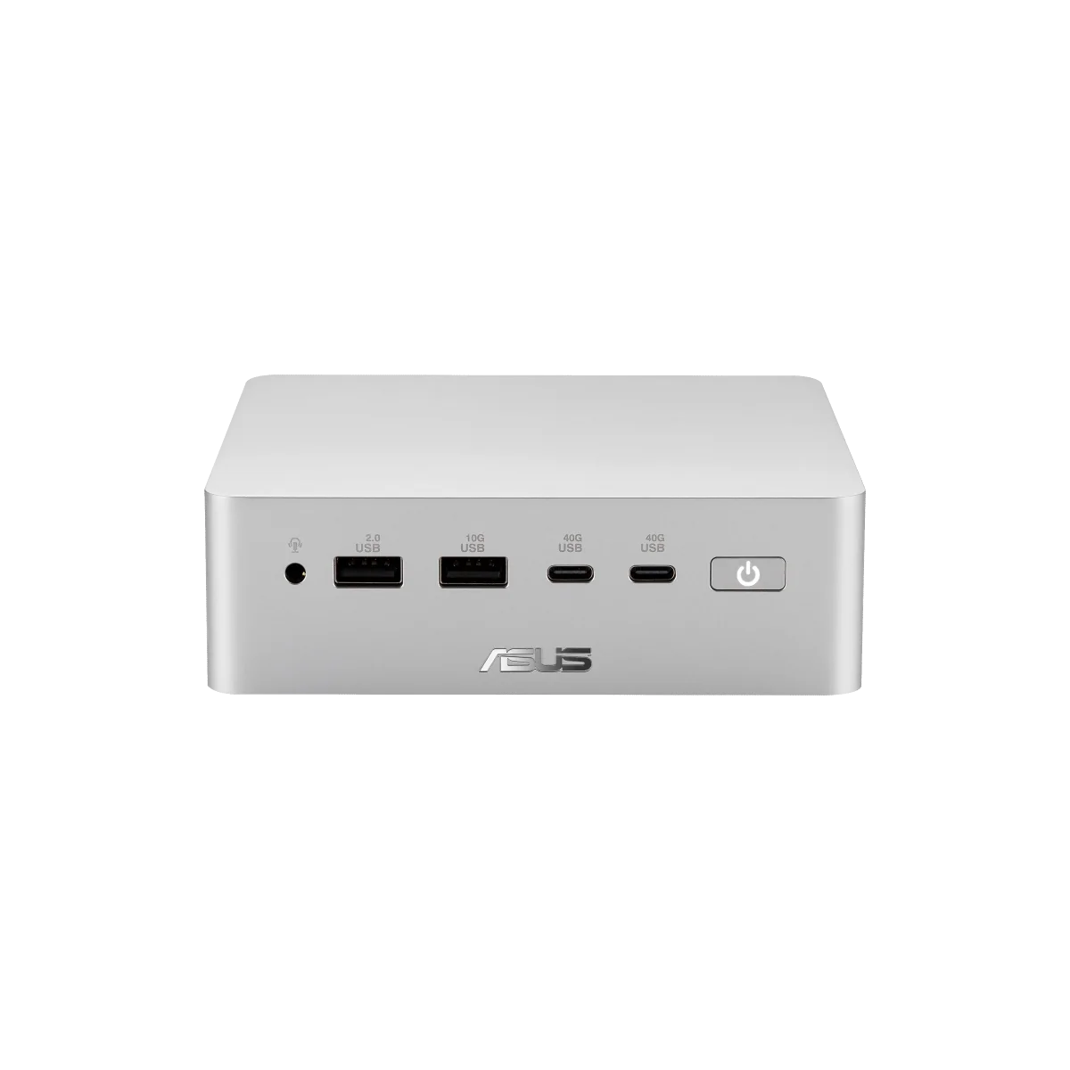 ASUS Ascent QN10, Frontseite mit Klinke, zwei USB-A, zwei USB-C mit 40 Gbit/s und Tastfeld