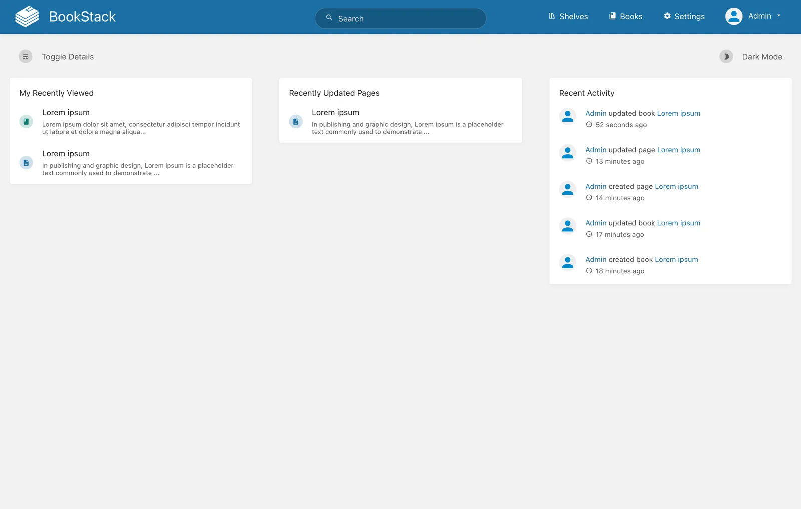 BookStack — web interface