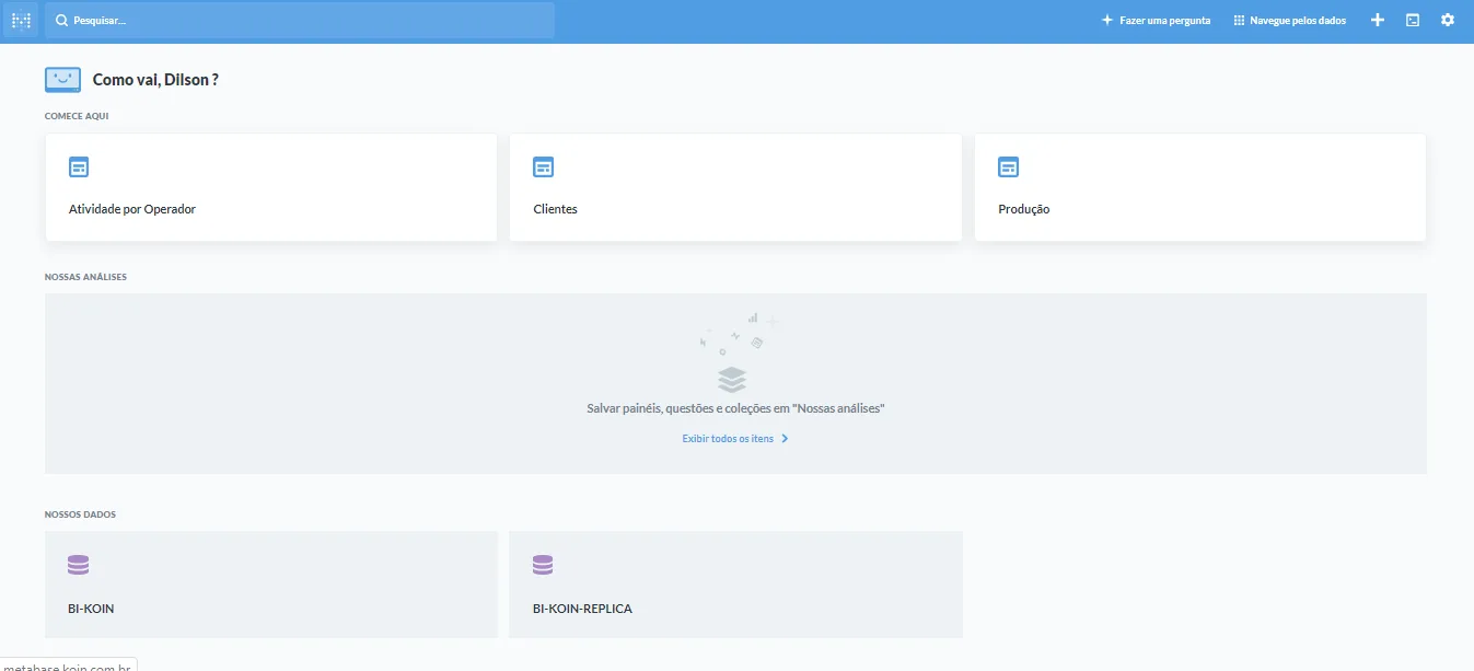 Metabase — Startseite